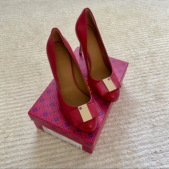 NWT Tory Burch Chase pink leather pumps - Picture 7 of 14